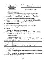 Đề kiểm tra học kỳ I môn Địa lý Lớp 9 - Năm học 2019-2020 - Phòng giáo dục và đào tạo huyện Kim Bôi (Có đáp án)